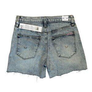Hudson Kass High Rise Womens Faded Denim Jean Shorts Size 24 NWT